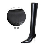 Breakj Fashion Simple Thin Heel High Heel Pointed Winter Sexy Nightclub Show Slender Over The Knee
