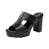 Slippers Women's Summer 2023 New Fishmouth Sandals, Thick Heels, Waterproof Platform, Large Size
