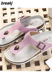 2023 New Summer Women Beach Flip Flops Casual Men Nubuck Leather Non-slip Cork Slippers Slides