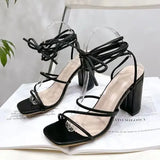 Sandal Cross-Shoes Square Toe Clear Heels 2024 Women's Med Flip Flops Platform Girls Comfort Beige New Block Medium