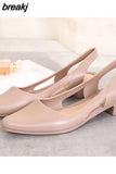 closed toe jelly sandals women pointed toe chunky med high heels flip flops slingback casual candy skidproof beach