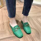Women Summer Flip Flops Chain Square Toe Slippers Sandals Shoes Woman Casual Slides Mules Babouche Slippers Shoes