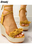 Women's Summer Sandals Woman Wedges Platform Shoes Female Lace Ladies Fashion Elegant Slippers Clog Sandalias Mujer Verano