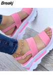 Fashion Summer Outdoor Shoes Punk Beach Wedges Women Sandals Wedge Female Platform Buckle Strap Street Sandalias De