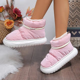 Waterproof Platform Snow Boots Women Warm Plush Lining Slip On Ankle Boots Woman Non Slip Thick Bottom Cotton