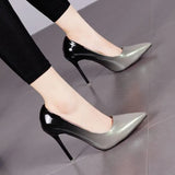 color Pointed Toe Shallow 10CM High heels pumps women shoes2019 Office Mixed Colors Thin Heels Rubber sole ladies
