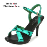 Summer New Women Shoes Diamonds Sexy Sandals Female Party Shoes Point Toe Runway High Heels Platform Thin Heels
