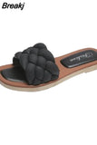 New Summer Indoor Woven Slippers Women Sandals Female Outdoor Beach Casual Flat Flip Flop Ytmtloy Zapatillas Mujer