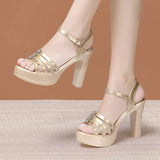 Heels, Thick Heels, Fish Mouth Sandals, Women's 2023 Summer New Thick Soles With White Large Soft Soles Open Toe