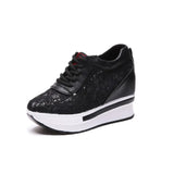 New Lace Breathable Sneakers Women Shoes Comfortable Casual Woman Platform Wedge