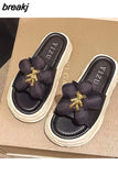 New Fashion Bowknot Women's Slippers Summer Women Slippers Indoor Outdoor Flip Flops Beach Shoe Home Non-slip EVA