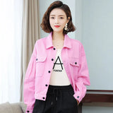 Jacket Women Casual Loose Short Female Coats Basic Ladies Top Turn-down Neck Cotton Loose Bomber Jacket Woman Denim