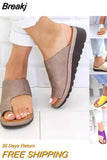 Women Summer Sandals Comfy Platform Flat Shoes Sole Ladies Casual Soft Big Toe Foot Sandal Orthopedic Bunion Corrector