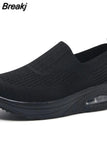Women Fashion Vulcanized Sneakers Platform Solid Color Flat Ladies Shoes Casual Breathable Wedges Ladies Walking