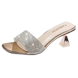 Hot Summer New Woman's Summer Sandals Open Toe Outdoor Sandals Rhinestones Fashion Sexy Solid Color Plus Size 35-42