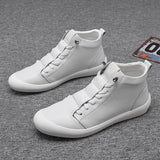 Breakj Men's Shoes New Fall High Help Korean Version Of Fashion Shoes Sports Casual Shoes Leather Small White Shoes Men's Fashion Shoes