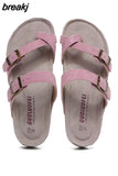 2023 New Summer Unisex Beach Cork Slippers Casual Women Men Nubuck Leather Solid Color Non-slip Flip Flops