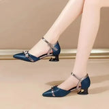Hauts Talons Women Classic White Pu Leather Buckle Strap High Heel Shoes Lady Casual Black High Heels Sexy Shoes