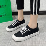 Canvas Shoes Women Trainers Women Square Toe Sneaker Lady Spring Autumn Female Footwear Breathable Sneakers Platform
