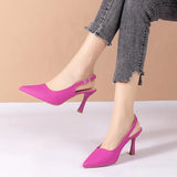 New Summer Women's Shoes, Shallow Mouth High Heel 9cm Pointed Thin Heel Sandals, Casual Fashion