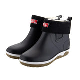 Rain shoes Men Waterproof Rain Boots Non-Slip Rubber Boots Shoes Removable Velvet Cover Four Seasons Work Rubber