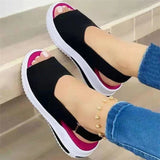 Breakj Women's Shoes Large Size Summer New Platform Simple Women's Single Shoes Velcro Casual Fish Mouth Sandal