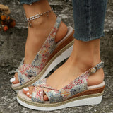 Peep Toe Wedge Sandals for Women 2023 Summer Lightweight Platform Gladiator Shoes Woman Plus Size Non Slip Beach