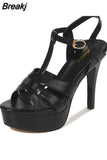 NEW 2023 Women's Platform Sandals Shoes Woman 11.5cm High Heels Shoes Lady Sexy Party Wedding Women