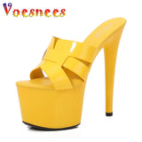 Stage Sandals Summer Model Extreme High Heels 16CM Women Thick Platform Slippers Europe And America Strip Show