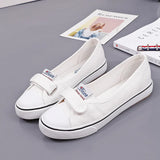 Summer New Shallow Mouth Low Help Canvas Shoes Flat Korean Version of Small White Shoes Female Multi-color