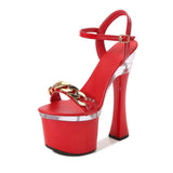 Breakj Even Buckle Hate Day High Nightclub Super High-Heeled Shoes Sandals Women's Work Shoes Runway Show Pole Dance Shoes Waterproof