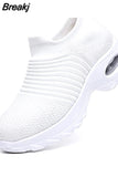 Autumn Women Breathable Mesh Sneakers Elastic Slip On Platform Vulcanized Shoes Running Shoes Walking Tennis Sock