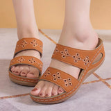 Breakj And Summer New Slope And Slippers Women's Cool Slippers Embroidered Solid Sand Sand Sandals Casual Suture