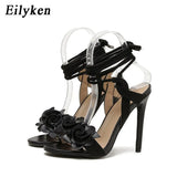 New Style Designer Flowers Ladies Women Sandals Ankle Strap Party Wedding High Heel Summer Ladies