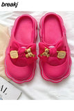 New Fashion Bowknot Women's Slippers Summer Women Slippers Indoor Outdoor Flip Flops Beach Shoe Home Non-slip EVA