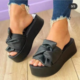 Sale Ladies High Heel Sandals Thick Summer Wedge Sandals Slippers Ladies Thick Sole Casual All-match Slippers Large