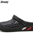 Men Garden Shoes Black Beach Flat Sandals Slippers Men Sandals Summer Hole Shoes