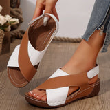 Breakj And Autumn 2024 New Flat Bottom Slope And Fish Mouth Sandals Women Large Thick Bottom Hollow Beach