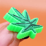 1pcs Mariguana PVC Shoe Charms Rainbow Star Moon Flower Shoe Accessories Decorations fit Croc Bracelet Kids