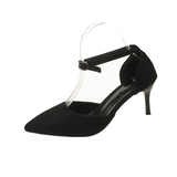 Autumn New Elegant Pointed Toe Strap Closed Toe French Style High Heels Buckle Strap Single Shoe Women Pumps Party