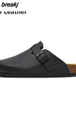 2023 New Buckle Cork Slipper Casual Women Solid Color Beach Outside Non-slip Closed Toe