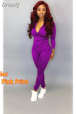 Fall PINK Letter Print Tracksuits Women Zip Hooded Long Sleeve Coat And Pants Two Piece Set Female Casual Sport