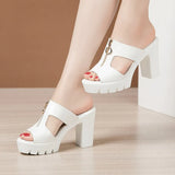 Slippers Women's Summer 2023 New Fishmouth Sandals, Thick Heels, Waterproof Platform, Large Size