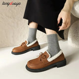 loafers shoes boots Winter New in Women's Slip On Shoes Warm Plush Fur Lined Indoor & Outdoor Moccasin Flats Comfort