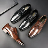 Dress Shoes for Men Genuine Leather Oxfords Men's Luxury Brogue Shoes Carved Formal Shoes Male Wedding Party