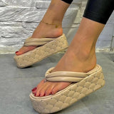 Sale Ladies High Heel Sandals Thick Summer Wedge Sandals Slippers Ladies Thick Sole Casual All-match Slippers Large