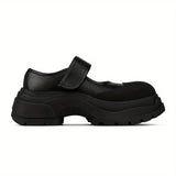 New Arrival Women Pumps Round Toe Platforms Hook&Loop Genuine Leather Thick High Heels Shoes Woman Size