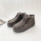 New Style Sheepskin Wool One-piece Snow Boots Men Winter Warm Winter Non-slip Leather Wool Winter
