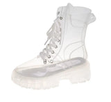 Platform Boots 2021 New Fashion Women Waterproof Ankle Boots Feminine Clear Heel Short Boots Sexy Female Rain