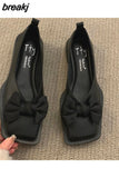 Spring New Comfortable Ladies Flat Shoes Personality Square Toe Shallow Mouth Slip-on Loafers Ladies Casual Shoes